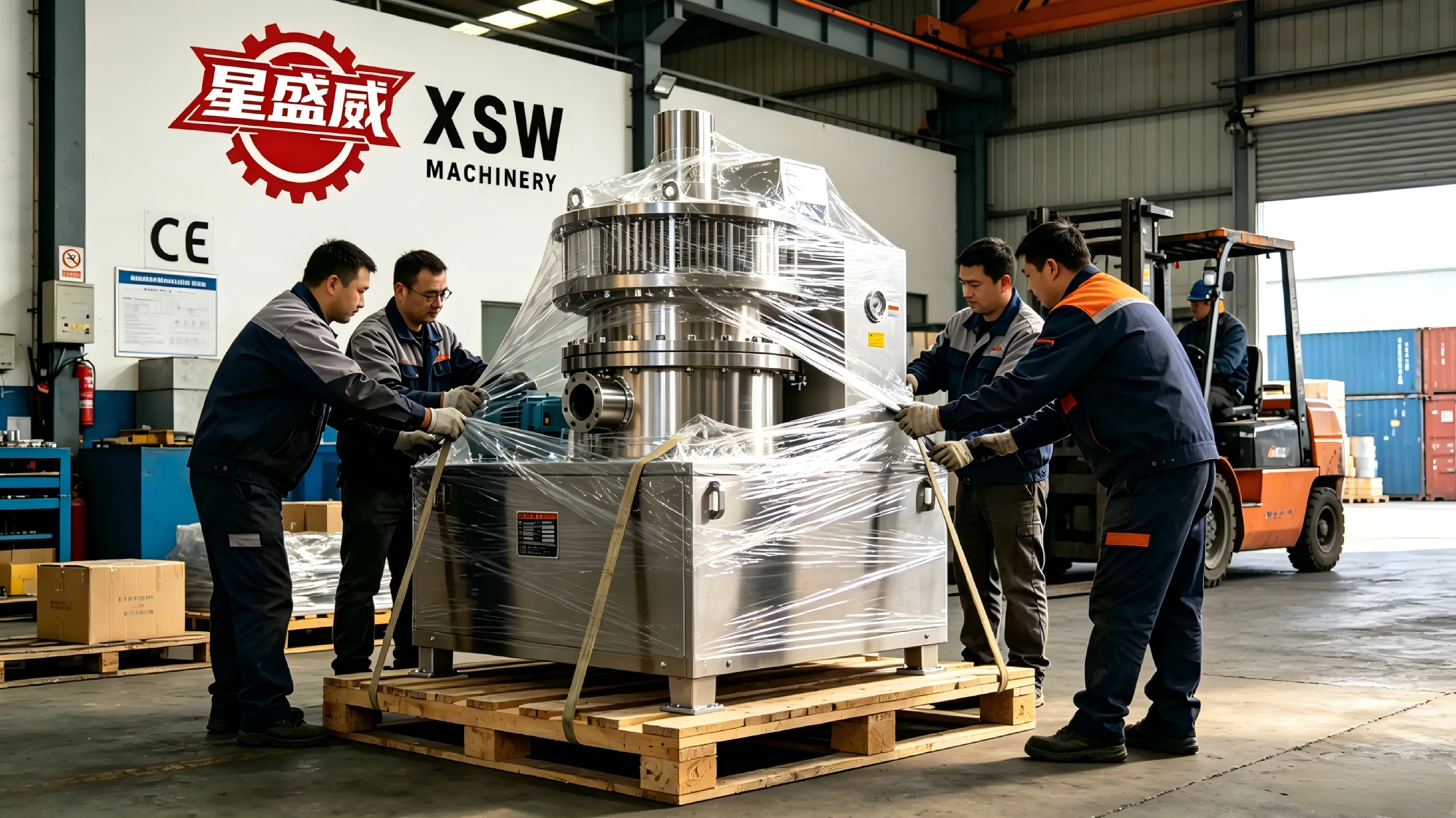 Xingshengwei Machinery voltooit volledige inspectie en verzending van industriële roestvrijstalen ultrafijne slijpmachine voor Europese farmaceutische klant