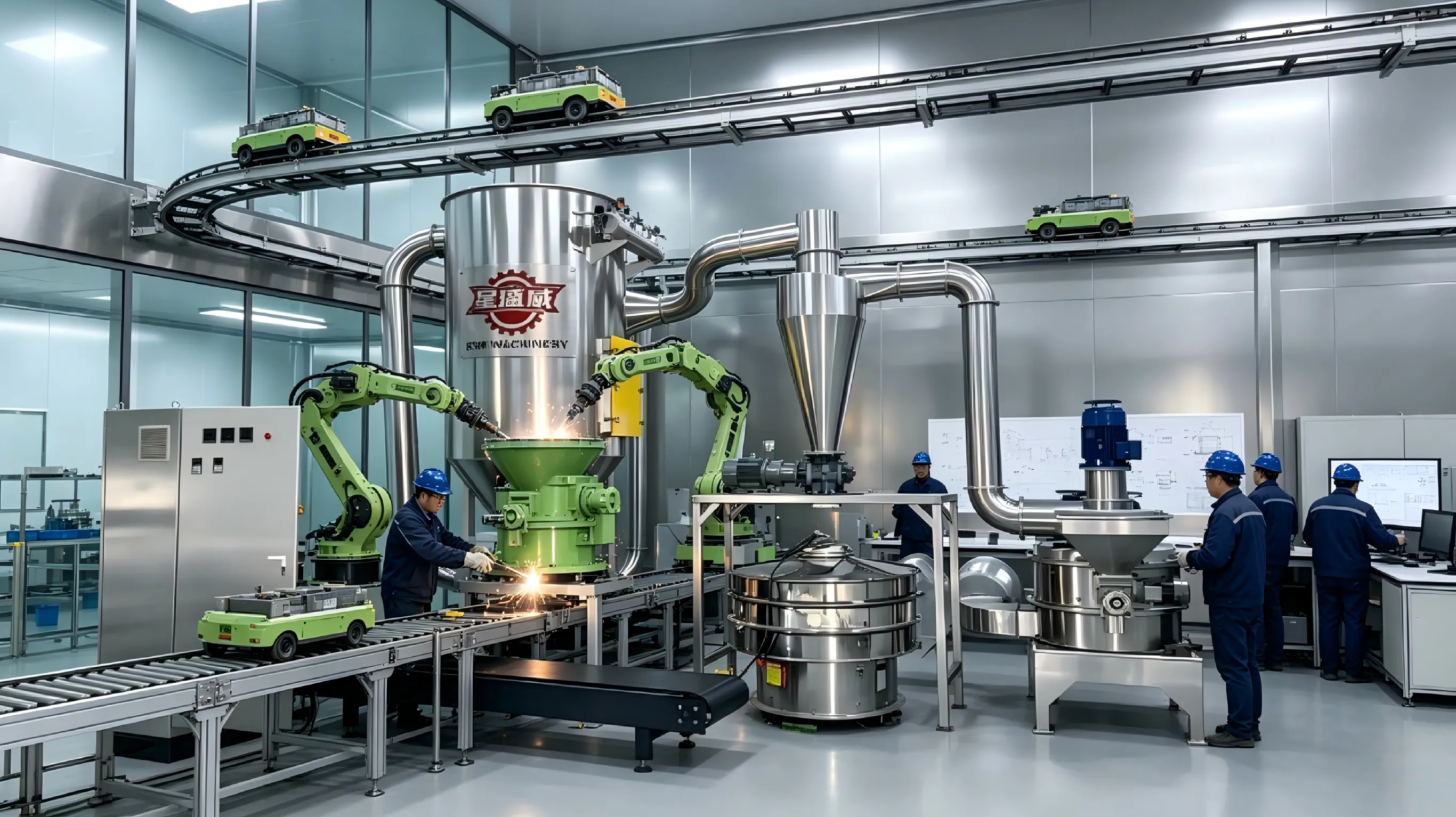 Xingshengwei heeft de intelligente transformatie van de werkplaats voltooid, waardoor de productiecapaciteit van energiebesparende ultrafijne brekers met 40% is toegenomen